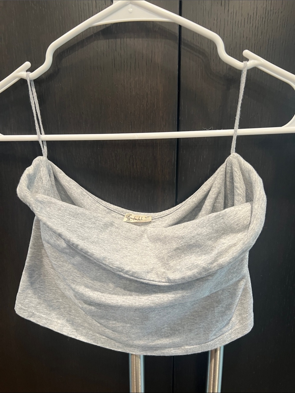Free people Gray Draped Cowl Neck Cami Top - Women